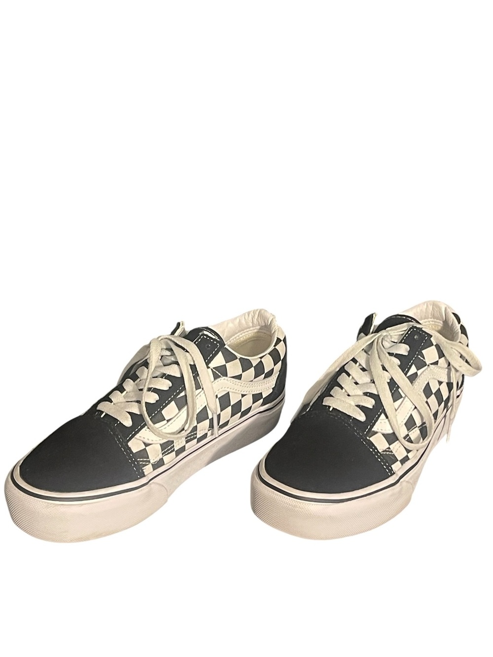 Vans authentic checkered black & white suede & canvas skate shoes M-6 W-7.5 - Picture 6 of 11
